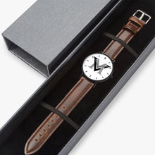 Load image into Gallery viewer, MyVybz Ultra-Thin Leather Strap Quartz Watch (Black With Indicators)