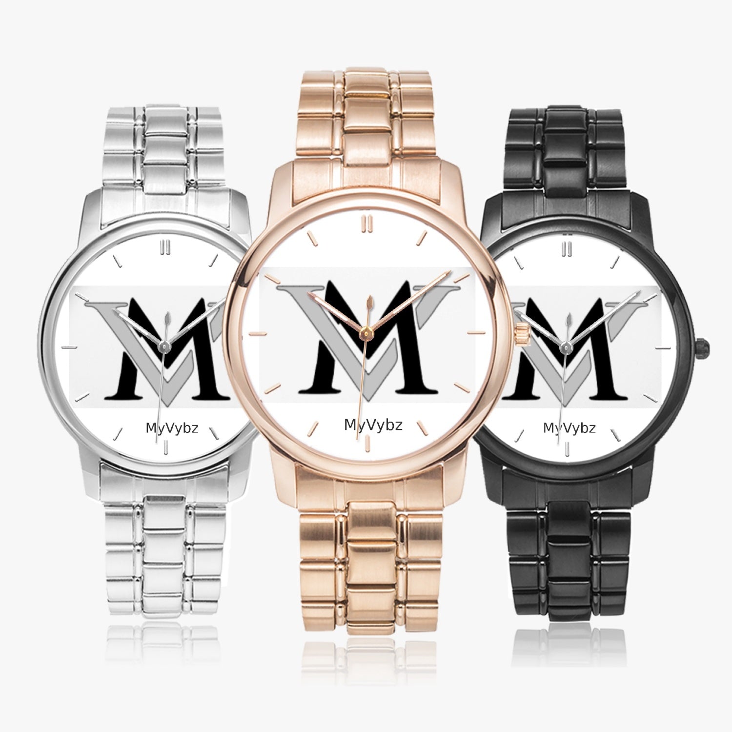 MyVybz Folding Clasp Type Stainless Steel Quartz Watch (With Indicator