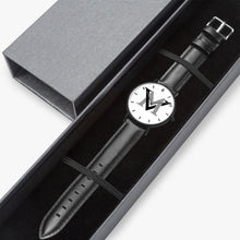 Load image into Gallery viewer, MyVybz Ultra-Thin Leather Strap Quartz Watch (Black With Indicators)