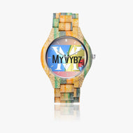 MyVybz Blended Wooden Watch - Green & Blue