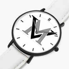 Load image into Gallery viewer, MyVybz Ultra-Thin Leather Strap Quartz Watch (Black With Indicators)