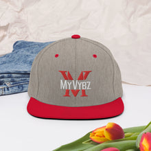 Load image into Gallery viewer, MyVybz Snapback Hat dual color Light gray/Red