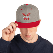 Load image into Gallery viewer, MyVybz Snapback Hat dual color Light gray/Red