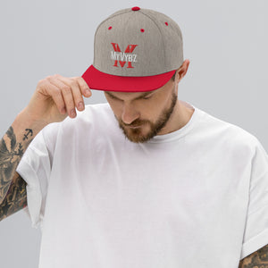 MyVybz Snapback Hat dual color Light gray/Red