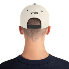 Load image into Gallery viewer, MyVybz Snapback Hat dual color white/black